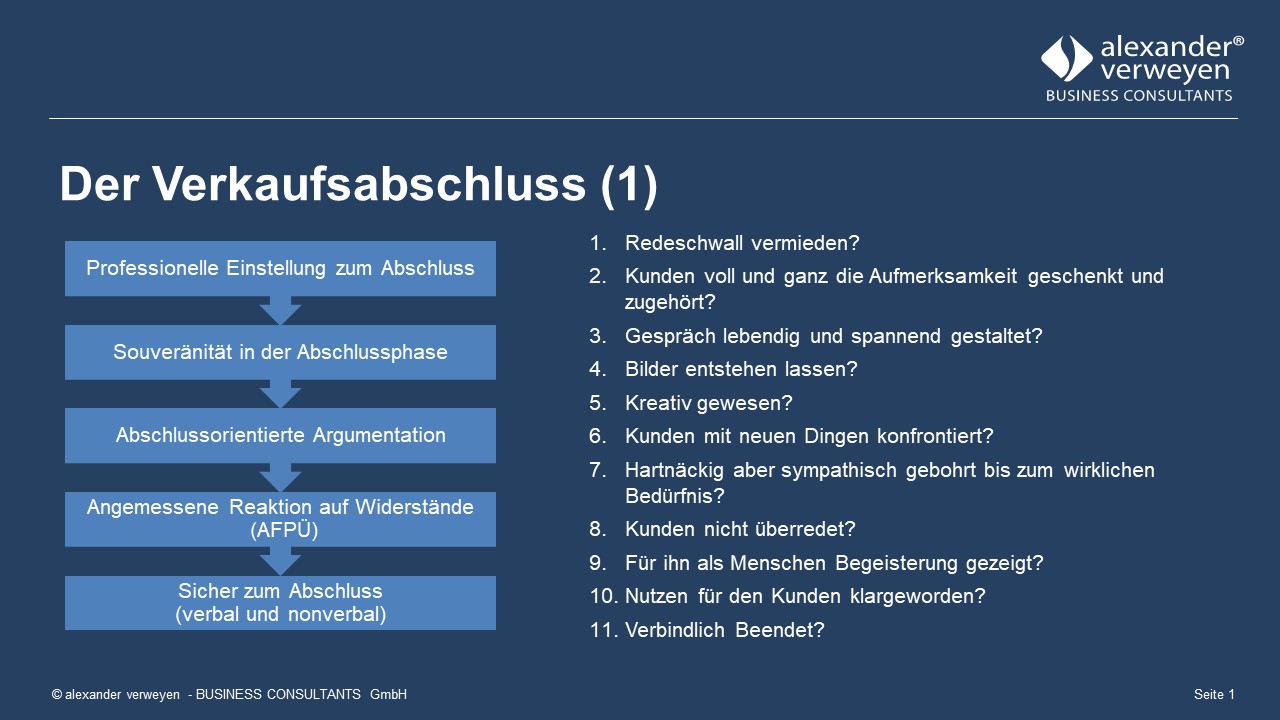 Abschluss­techniken im Verkaufs­gespräch