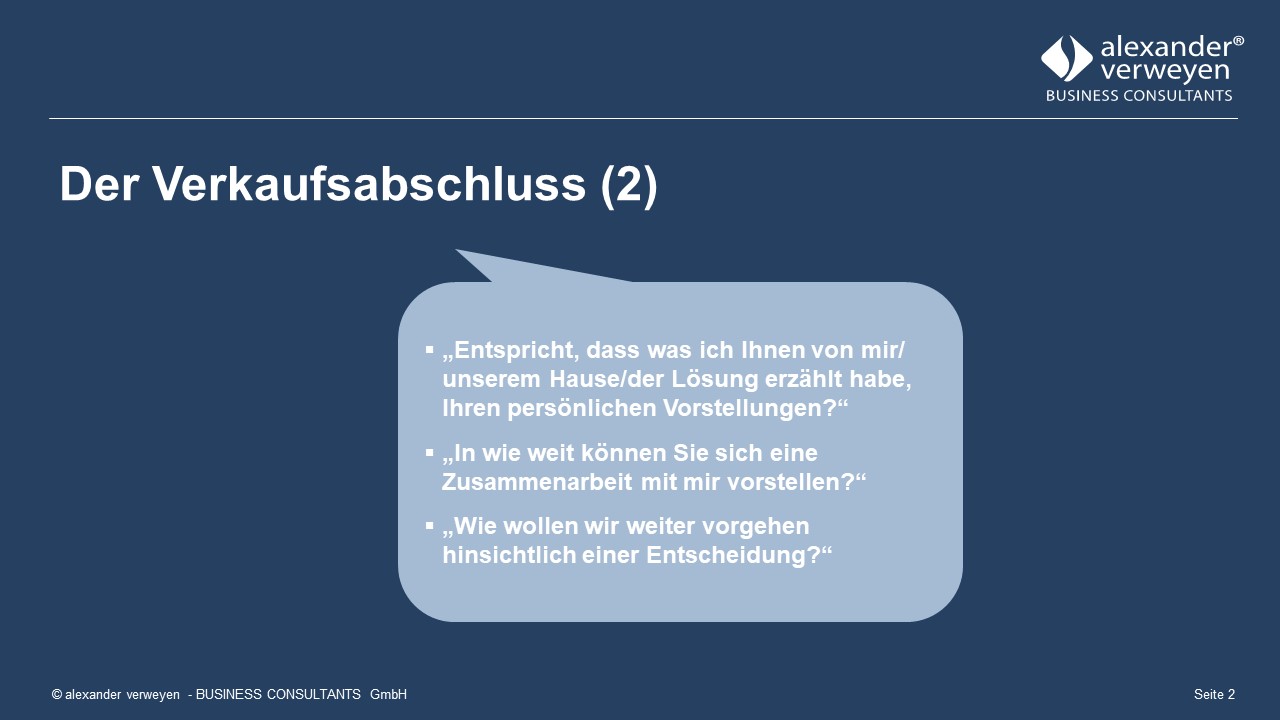 Abschluss­techniken im Verkaufs­gespräch