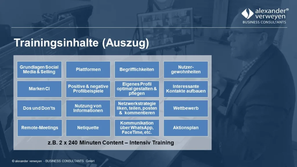 Trainingsinhalte Auszug Social Selling